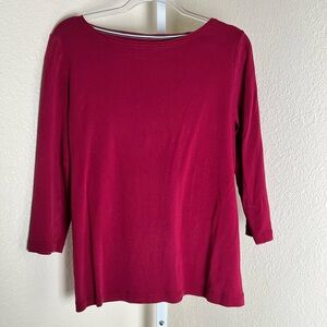 Talbots Rich Red 3/4Sleeve Top